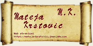 Mateja Krstović vizit kartica